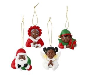 Ornamenti Natalizi, 3.875 x 3.125 Pollici-Set di 4-Babbo Natale, Angelo, Signora Babbo Natale, Elfo - Foto 1 di 6