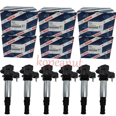 6X BOSCH 0221604104 Ignition Coil For 2004-2009 Cadillac Saab Buick V6 Enclave — 第 1/4 张图片