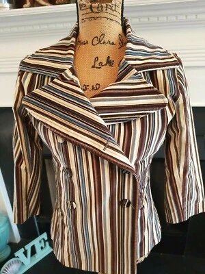 Margaret Oleary Talla 1 Vincent Chaquetón Forrado Pana Rayas Manga 3/4 Nuevo con Etiquetas EE. UU. Foto 1 de 4