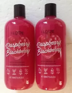 I LOVE RASPBERRY & BLACKBERRY BATH & SHOWER GEL 2 X 750ml - Picture 1 of 1