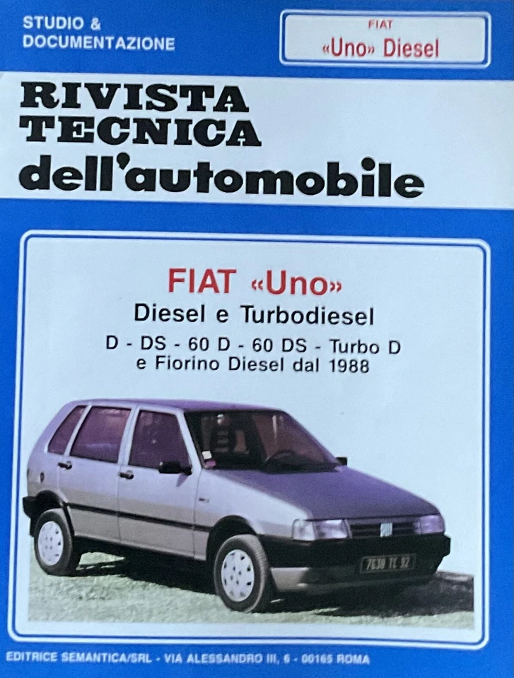 Rivista Tecnica Fiat Uno - Immagine 1 di 1