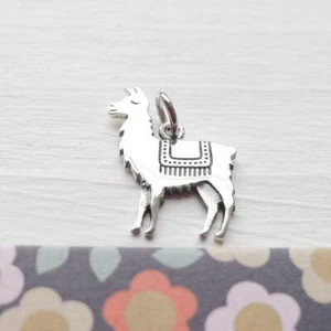 Sterling Silver Llama Charm Animal Pendant Gift for Necklaces or Bracelets - Picture 1 of 7