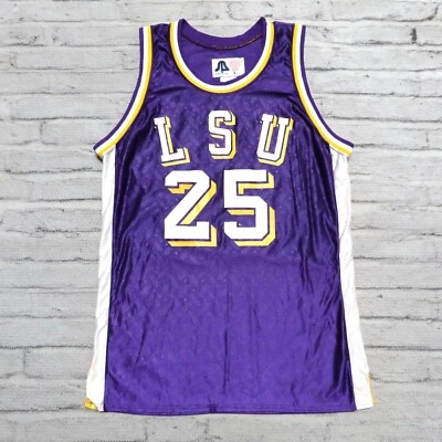 Camiseta de baloncesto vintage emitida por el equipo LSU Tigers auténtica usada en el juego Foto 1 de 4