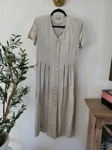 Jessica Howard Dress Size 10 Women's Short Sleeve Check Vintage Cottagecore - Picture 1 of 7