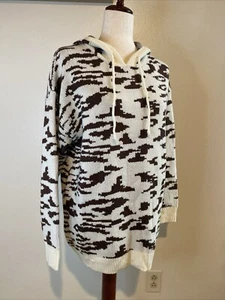 Neu! Strickpullover mit Kapuze und Animalprint. Relaxed. damen klein - Bild 1 von 12