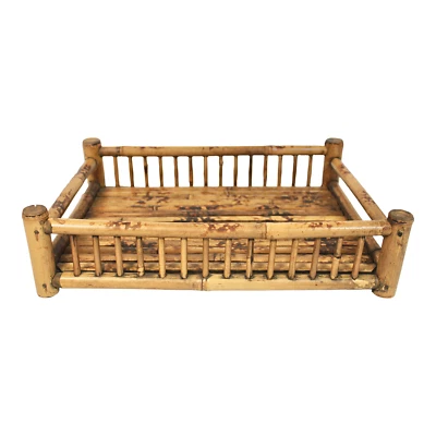 Bandeja de bambú moderna orgánica de mediados del siglo XX Foto 1 de 4