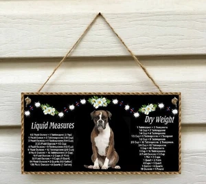 BOXER DOG Sign with Handy Kitchen Conversion Chart - Dry & Liquid Measures - Bild 1 von 2