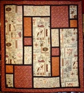 Paris In Spring Quilt Handmade 145 cm x 145 cm - Picture 1 of 7