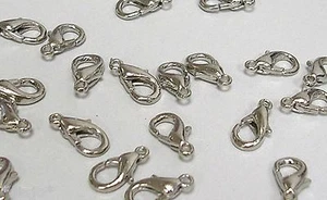 30 Karabiner Verschluß Schmuck Basteln antiksilbern 14 x 8 mm - 1 mm Öse * - Bild 1 von 2