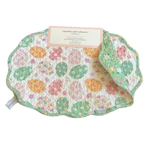 Cupcakes & Cashmere Easter Eggs Placemats Reversible Floral New Oval Pastels - Picture 1 of 4