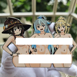 Insignia prendedor de metal Konosuba Darkness Aqua Megumin de gran tamaño NSFW coleccionable rara - Imagen 1 de 1