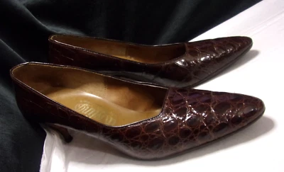 Vintage 50's Troylings by  Seymour Troy Alligator Leather heel Pump Shoes 8.5 B - Image 1 of 4