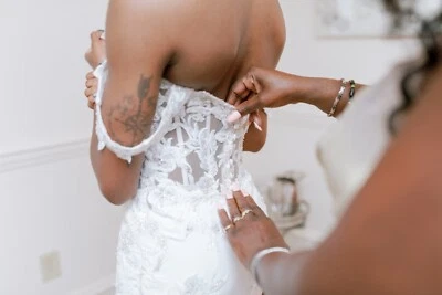 vestido de novia blanco talla 6 usado dispuesto a negociar Foto 1 de 4