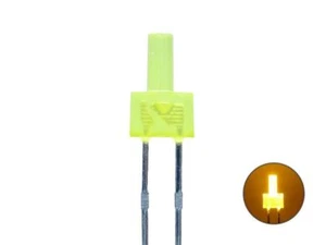 50 x LED 2mm - Tower-LED - gelb 2,0 V - diffus - langer Kopf - Bild 1 von 2