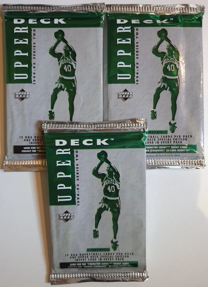 Lote de 3 x Paquetes de 1994 Upper Deck NBA Baloncesto Serie 2 Minorista - Paquete Sellado Foto 1 de 2