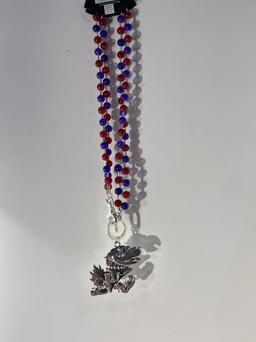 Kansas Jayhawks KU Basketball Beaded Stranded Necklace Pendant Seasons Jewelry Cover