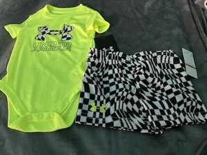 NWT New Under Amour UA Infant Baby Boys Shirt Short 0/3 Months 0 3 - Picture 1 of 3