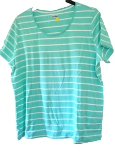 Top tejido cuello redondo para dama talla XL algodón verde menta NUEVO - Imagen 1 de 2