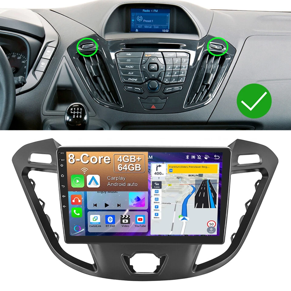 4+64GB AUTORADIO GPS ANDROID 13 DSP BT Carplay Für Ford Transit Custom 2013-2018 - Bild 1 von 4