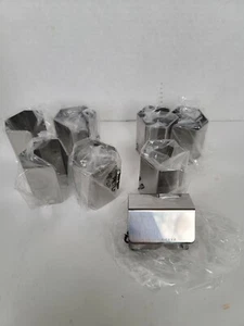 Italian Design CO. ALESSI for DELTA AIRLINES Chrome Napkin Rings Geometric (C) - Picture 1 of 5