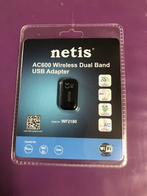 Netis AC600 Wireless Dual Band USB Adapter -Model WF2180 Brand New In Box - Image 1 of 2
