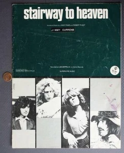 1972 Led Zeppelin Stairway To Heaven Sheet Music Dymo Label Maker Name Too COOL- - Picture 1 of 1