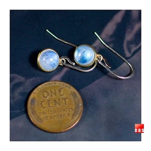 Reines 14k oder 18k Gold Feder-Gewichts-Gebrauch-Ganztägig zierliche süße Mondstein Ohrringe  - Bild 1 von 13