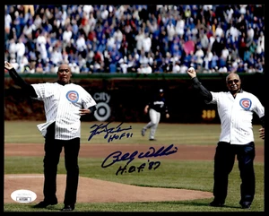 FERGIE JENKINS BILLY WILLIAMS DUAL SIGNED 8X10 W/ HOF INSCRIPTIONS - JSA COA - Picture 1 of 2