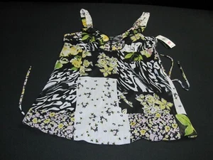 NWT B Wear Byer California Womens Medium Blouse Tank Top black floral ~ 8257 - Picture 1 of 7