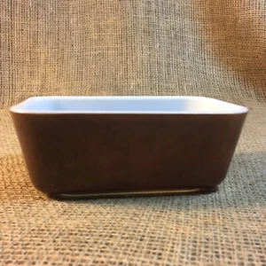 MCM Pyrex Old Orchard Brown 1.5 pint Refrigerator Dish 0502 small glass loaf pan - Picture 1 of 12