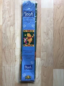 VTG Disney Winnie Pooh Piglet "An Autumn Hike" Fall Screen Printed Flag 28"x40" - Picture 1 of 5