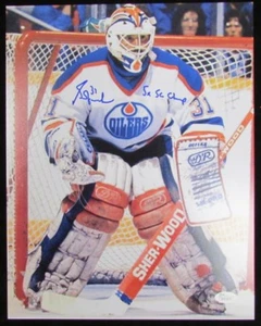 Grant Fuhr Edmonton Oilers Signed 11x14 JSA 133929 - Picture 1 of 4