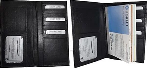 Lote de 2 Billeteras de Cuero para Mujer/Hombre Negras Sin Marca Cartera Estuche para Tarjetas - Imagen 1 de 10