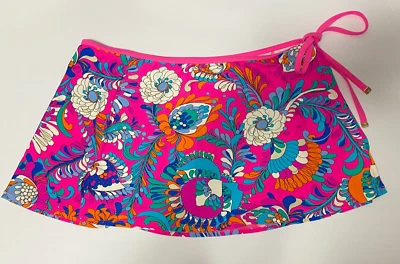 Kate Spade LARGE Swim Cover-Up Skirt  Wrap Mini Colorful Neon Floral Retro - Image 1 of 4
