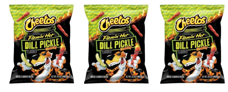 Cheetos Flamin' Hot Dill Pickle Crunchy Cheese Flavored Snacks 8.5 oz Bag