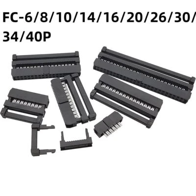 2.54MM Pitch Female Header IDC Socket Connector FC-6/8/10/14/16/20/26/30/34/40P - Image 1 of 4