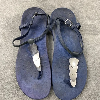 Vionic Miami Sandals Womens 9.5 Blue Thong Comfort Arch Support Adjustable Strap - Image 1 of 4