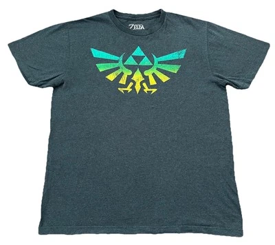 Legend of Zelda Adulto Grande Royal Hyrule Crest Logo Nintendo Gamer Camisa Azul Foto 1 de 4