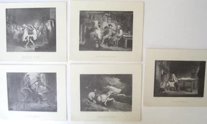 5 Litografías John Faed Ilustraciones Poema de Robert Burn Tam O Shanter Edimburgo - Imagen 1 de 12