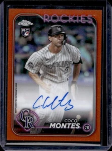 2024 Topps Chrome Coco Montes Rookie Auto RC Orange Refractor #8/25 Rockies - Picture 1 of 2
