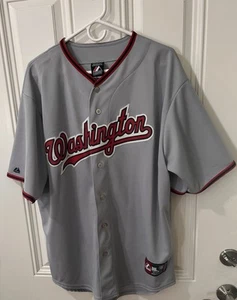 Maglia Baseball Majestic Stitched Washington Nationals Bryce Harper Uomo XL  - Foto 1 di 4
