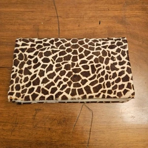 Geldbörse Portemonnaie Enger Kress EK Giraffe Kunstfell Grab Bag Fold Over Clutch Vintage - Bild 1 von 6
