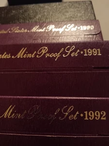 Set of 3 United States Mint Proof Sets (1990, 1991, 1992) - Picture 1 of 16