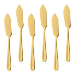Stainless Steel Cheese Dessert Knives, Set of 6, Breakfast Butter Knife, Slic... - Picture 1 of 8