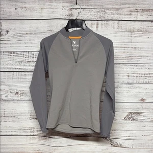 Macade Golf Slim Fit Gray Long Sleeve Quarter-Zip Top Medium - Picture 1 of 8