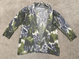 NEIMAN MARCUS 100% CACHEMIR Frente Abierto CÁRDIGAN Tejido SUÉTER FLORAL Mujer’s Talla L - Imagen 1 de 10