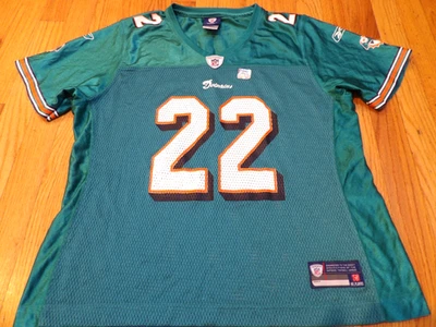 CAMISETA DE COLECCIÓN NUEVA SIN ETIQUETAS REEBOK PARA MUJER EQUIPO NFL MIAMI DOLPHINS REGGIE BUSH TALLA L Foto 1 de 4