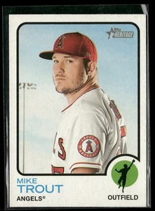 2022 Topps Heritage Team Name Color Swap Variation Mike Trout #100 Angels - Picture 1 of 2