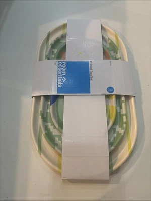 Room Essentials 3 Piece Printed Tray Set Melamine Bamboo Southwest Colorful - Image 1 of 3