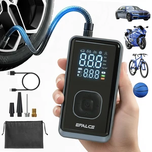 EFALCE Elektrische Luftpumpe Akku Tragbare LCD Kompressor Auto Fahrrad Reifen - Bild 1 von 12